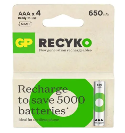 Pila Recargable GP NIMH AAA 1.2V 650 MAH