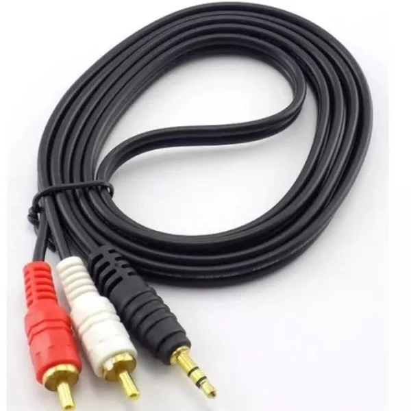 Cable RCA 2X1 Negro X 3 Metros