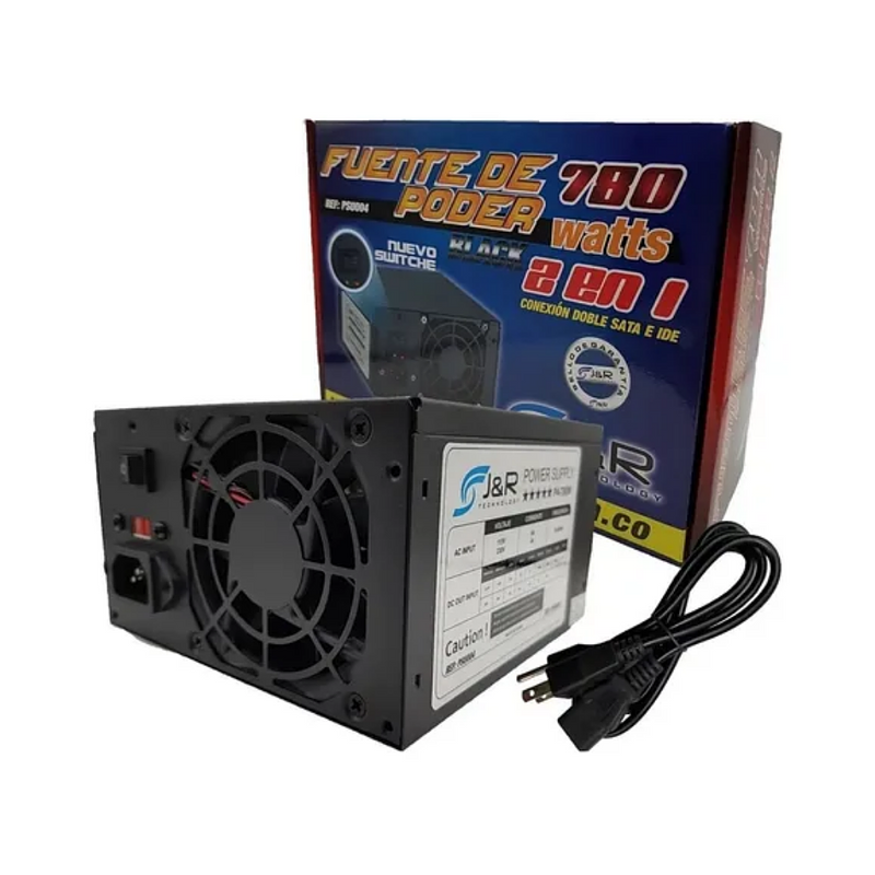 Fuente De Poder PC 2 EN 1 De 780WATTS J&R