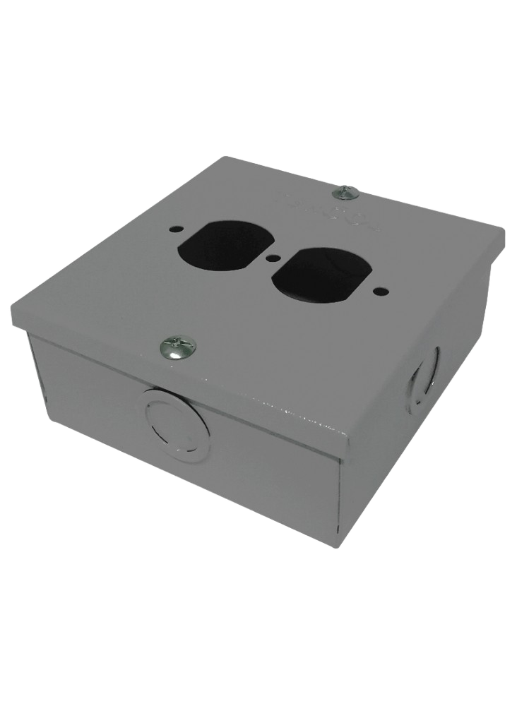 Caja Empalme Metalica12 X 12 X 5cm Toma Doble