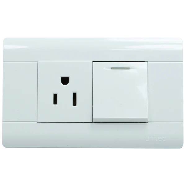 Toma + Interruptor Policarbonato Unitec