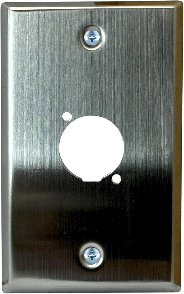 Tapa Metalica Acero 1 Hueco Plateada