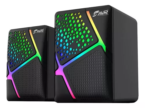 Parlantes Gamer Usb Diseno "H" Hexagonos Rgb J5249