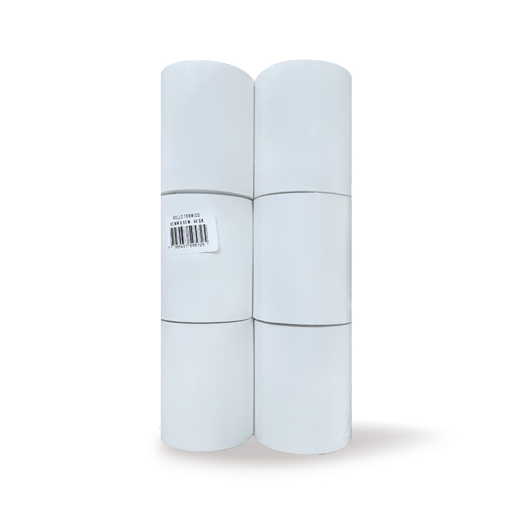 Rollo Pos Termico 80mmx60mm 55gr Paq X6 Und