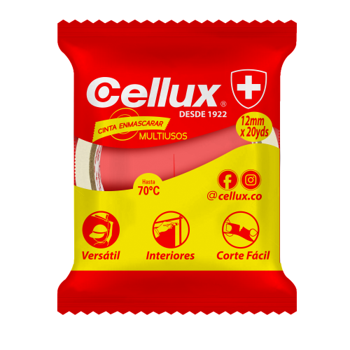 Cinta Enmascarar Cellux 1/2" 12mmx20mt