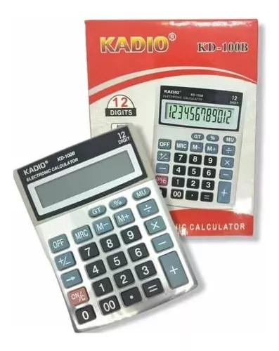 Calculadora 12 Digitos Kadio KD-100B Pequeña