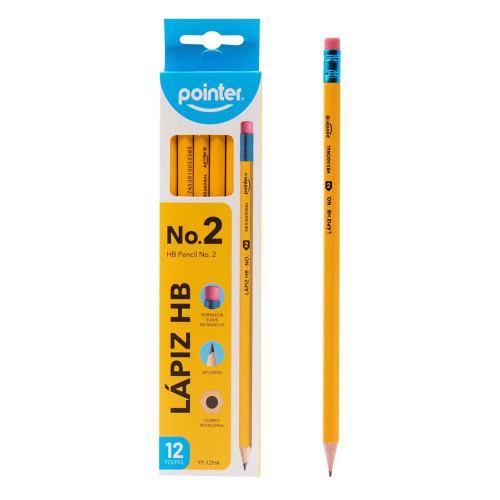 [121646] Lapiz 2HB Pointer PAQ X 12 Hexagonal Amarillo