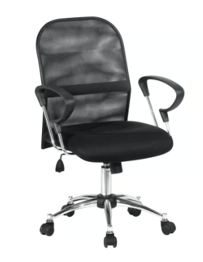 [903001] Silla Gerente Malla con Brazos Base Cromada Negra