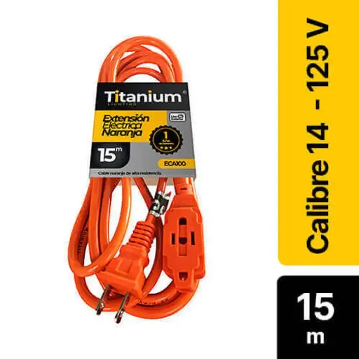 [303178] Extension Electrica Naranja 15mts Eca100