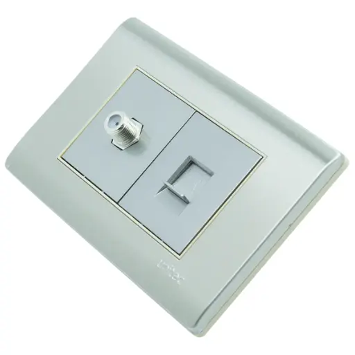 [309030] Toma Telefono + Tv Acero Inoxidable Unit