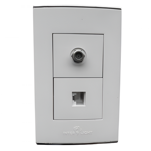 [309031] Toma Telefono + Tv Policarbonato Unitec