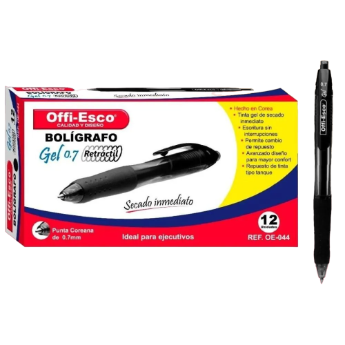 [121551] Lapicero OFFIESCO Retráctil GEL  0.7MM OE-044
